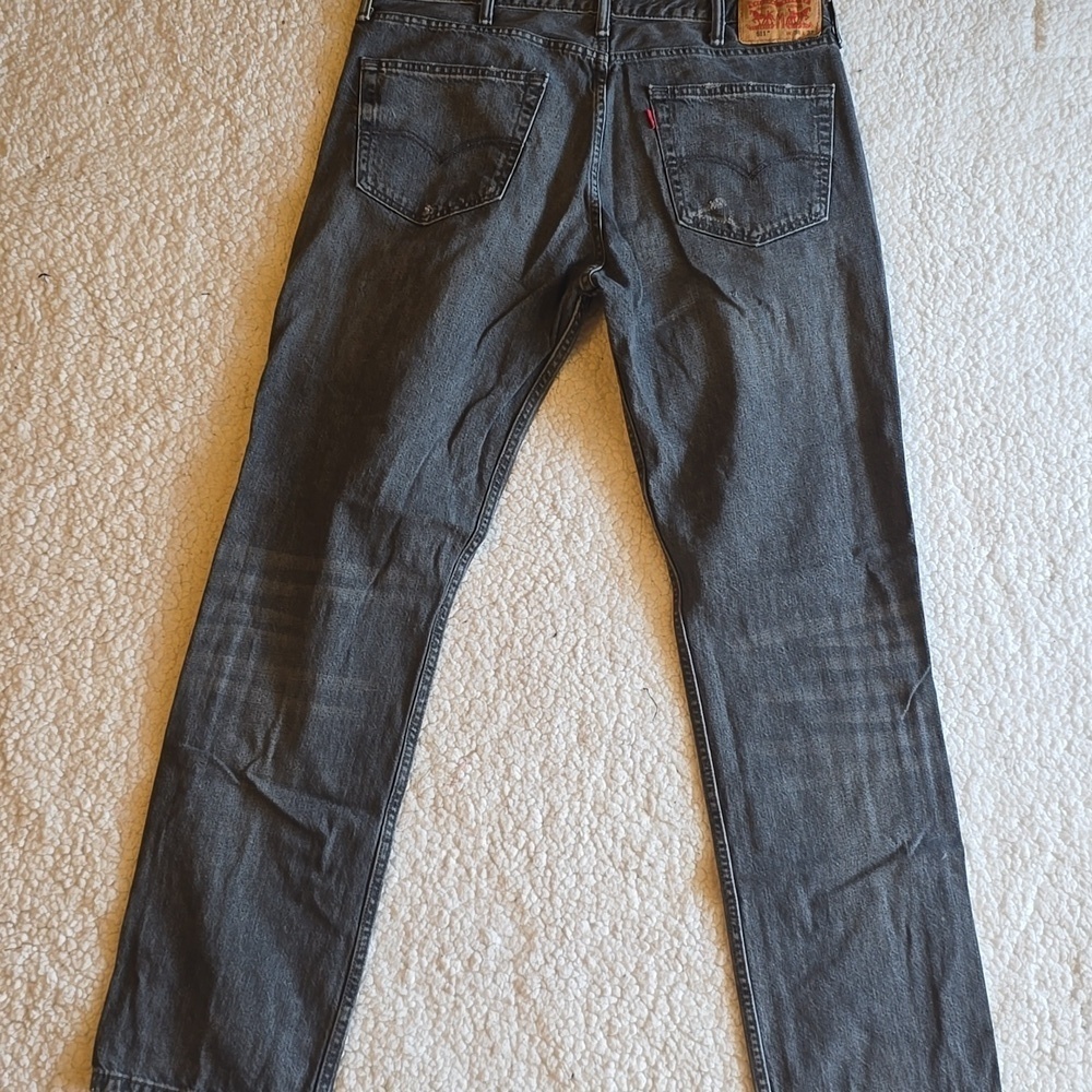 Levi's 511 Distressed Charcoal Black Slim Fit Men Jeans Size 38 - Picture 11 of 16